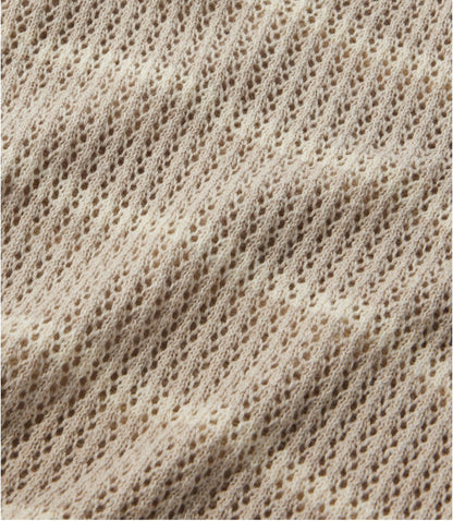 Women's Organic Cotton Slub Pointelle Sweater, Polo - US 6790