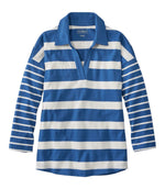 Women's Heritage Mariner Top, Splitneck Polo Three-Quarter-Sleeve, Block Stripe - US 2895