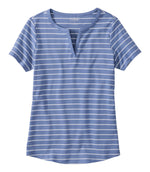 Women's L.L.Bean Tee, Short-Sleeve Notch-Neck Stripe - US 6298