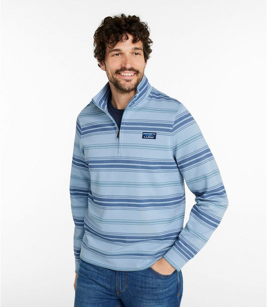 Men's Comfort Stretch Performance® Piqué, Quarter-Zip Pullover, Stripe - US 9988