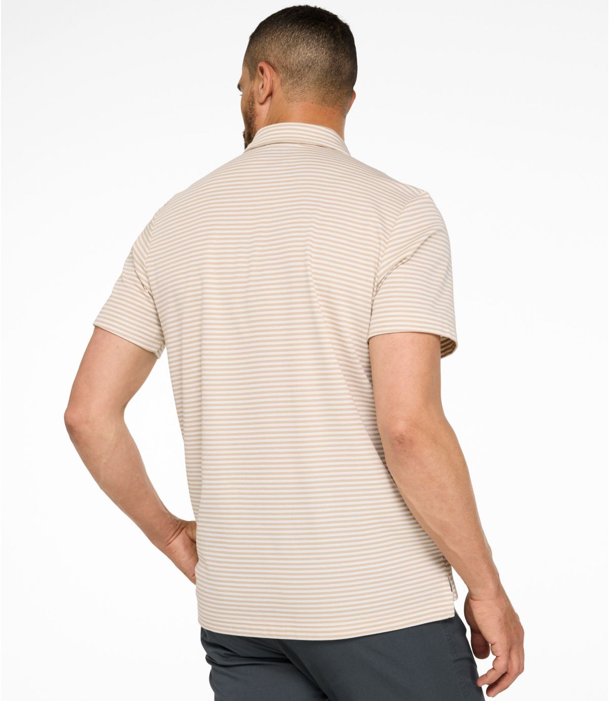Men's Comfort Stretch Performance® Polo, Short-Sleeve, Slightly Fitted, Stripe - US 0177