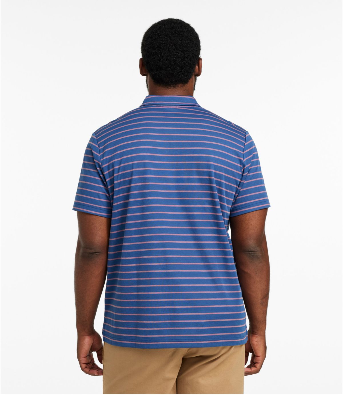 Men's Comfort Stretch Performance® Polo, Short-Sleeve, Slightly Fitted, Stripe - US 0177