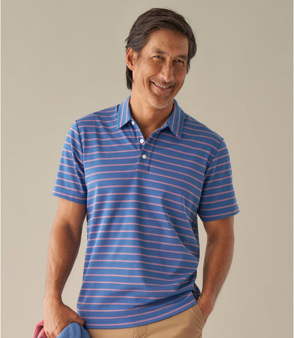 Men's Comfort Stretch Performance® Polo, Short-Sleeve, Slightly Fitted, Stripe - US 0177