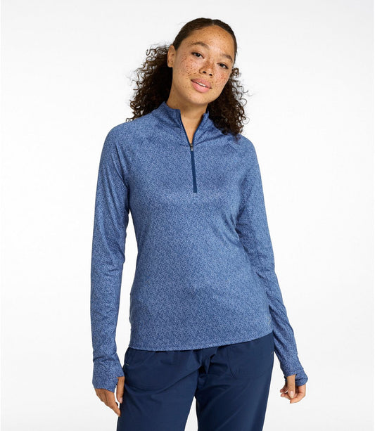 Women's Access Trail Pullover, Long-Sleeve Quarter-Zip Print - US 4925