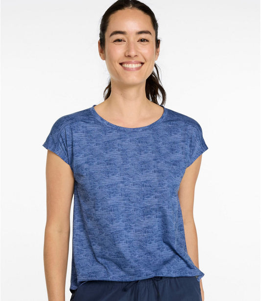 Women's Streamside Tee, Short-Sleeve Ruched Crew Print - US 5468