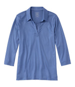 Women's Pima Cotton Tee, Three-Quarter-Sleeve Polo - US 3755