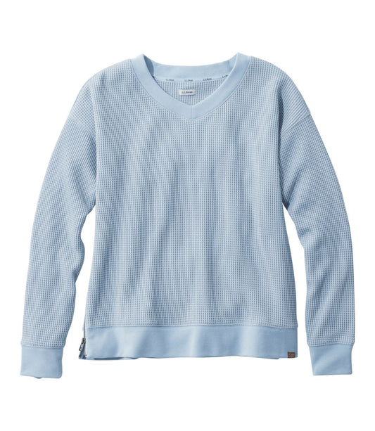 Women's Birchwood Brushed Waffle Top, V-Neck - US 3279