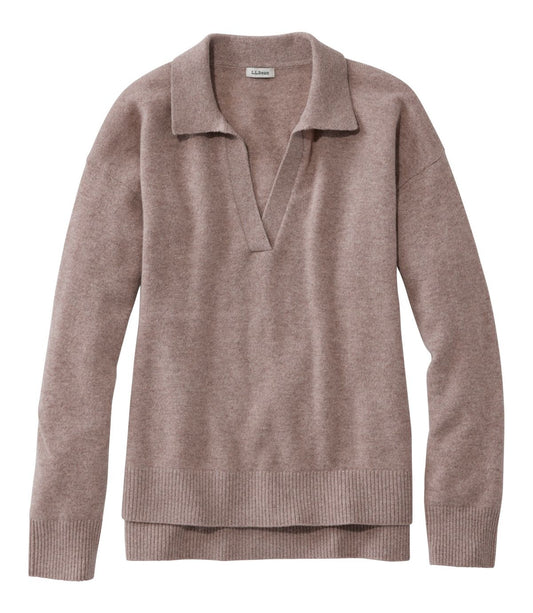 Women's Classic Cashmere Sweater, Relaxed Polo - US 3162