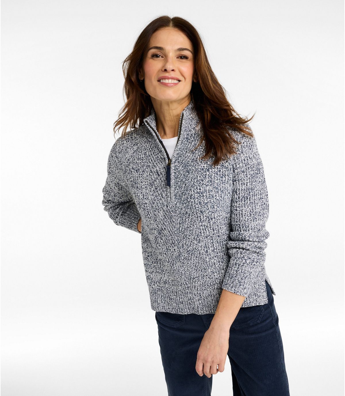 Women's Mariner Shaker Sweater, Quarter-Zip - US 5643