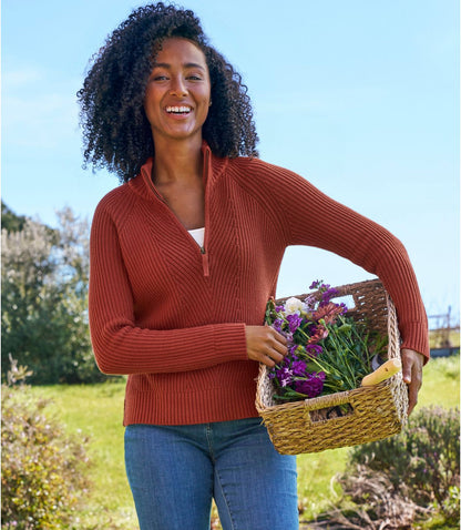 Women's Mariner Shaker Sweater, Quarter-Zip - US 5643