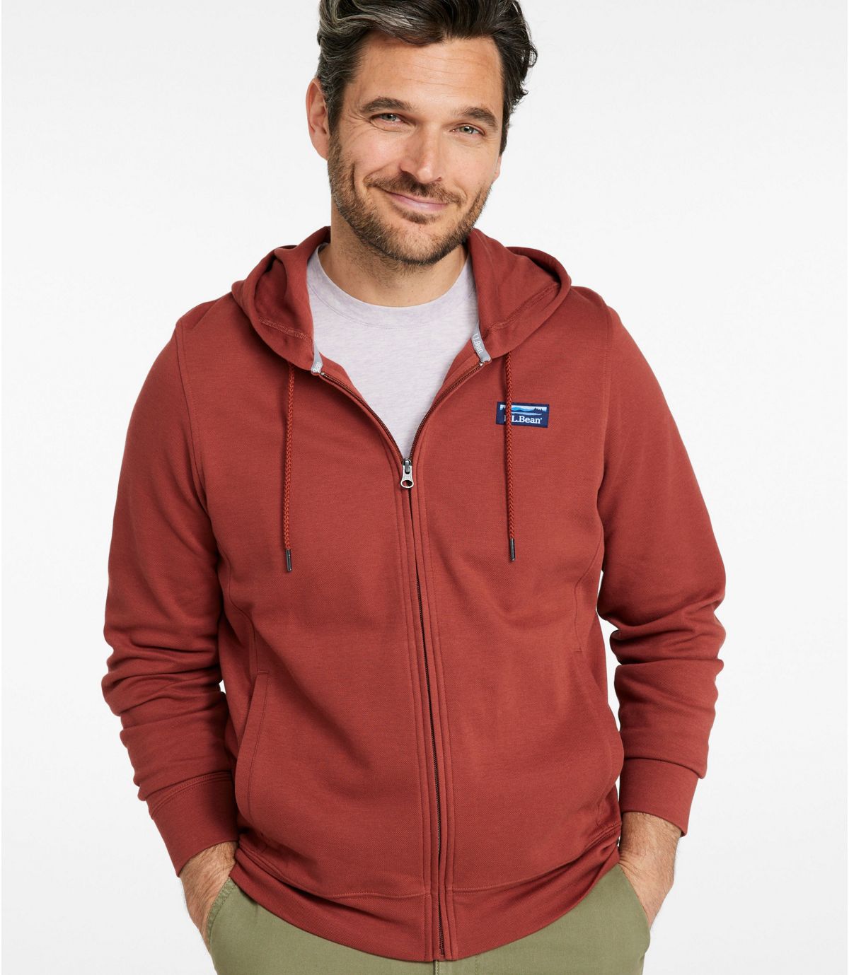 Men's Comfort Stretch Performance® Piqué, Full-Zip Hoodie - US 5874