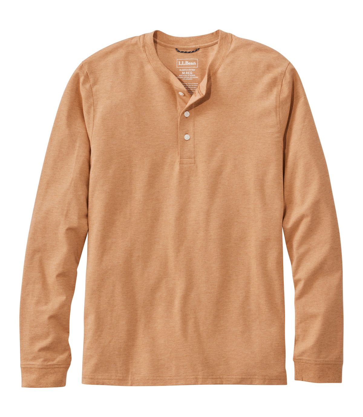 Men's Comfort Stretch Performance® Pima Tee, Long-Sleeve Henley - US 8403