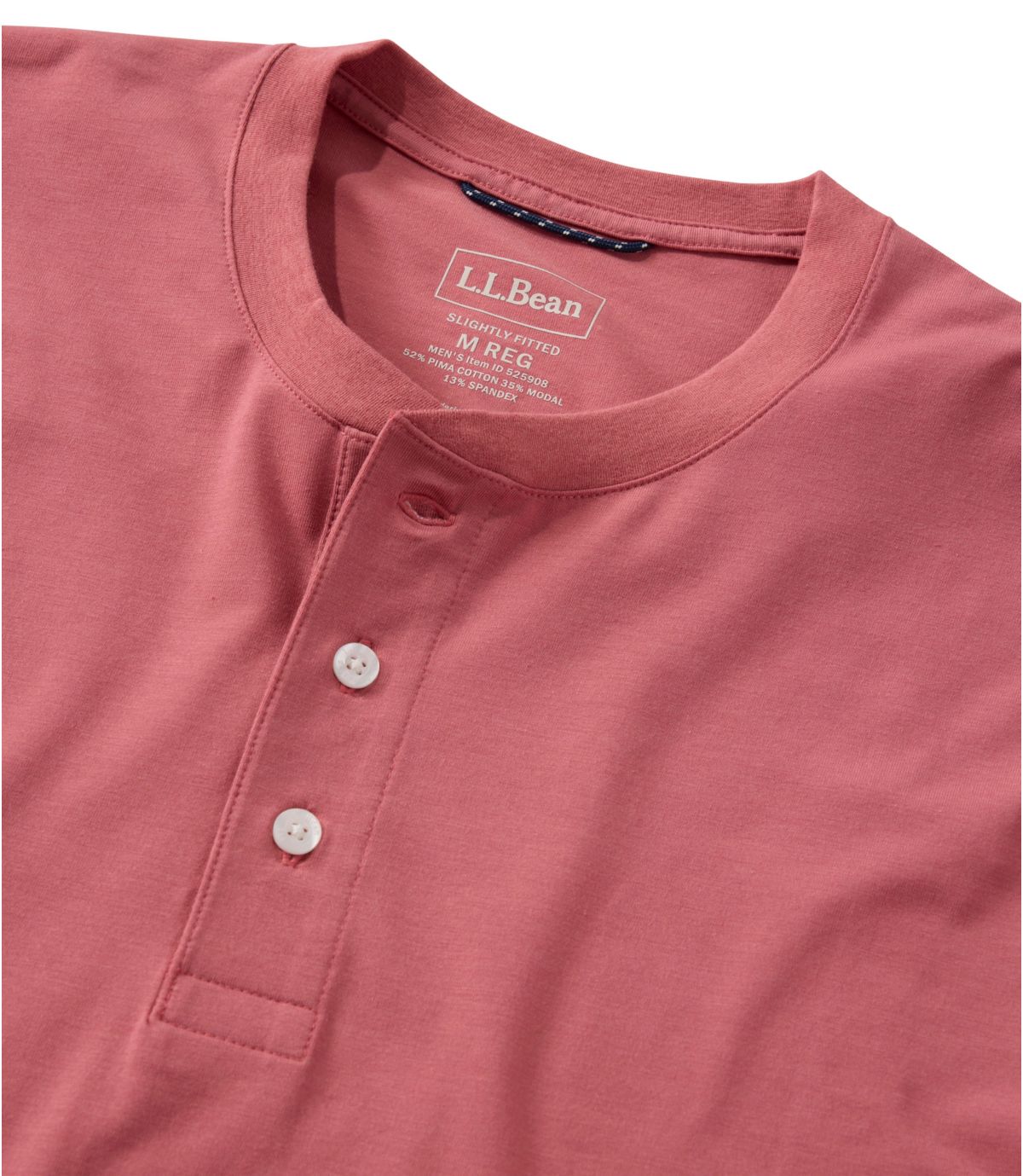 Men's Comfort Stretch Performance® Pima Tee, Long-Sleeve Henley - US 8403