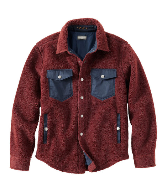 Men's Signature Mixed Media Fleece Shirt Jacket - US 0975