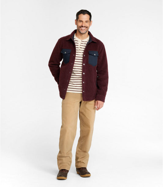 Men's Signature Mixed Media Fleece Shirt Jacket - US 0975