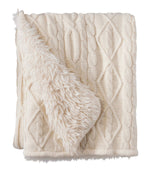 1912 Heritage Knit Faux Fur Throw, Cable - US 3401