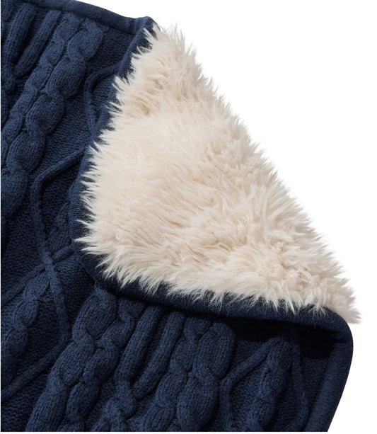 1912 Heritage Knit Faux Fur Throw, Cable - US 3401