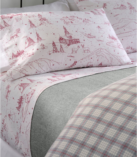 Holiday Toile Flannel Sheet Collection - US 6980