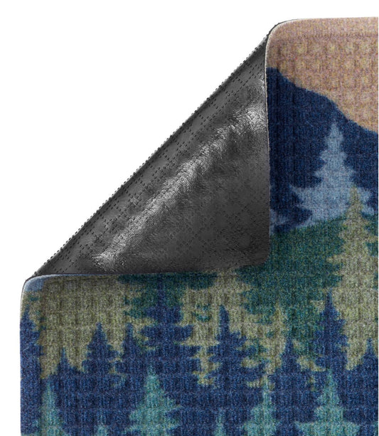 Printed Recycled Waterhog Doormat, Pine Trees - US 5128