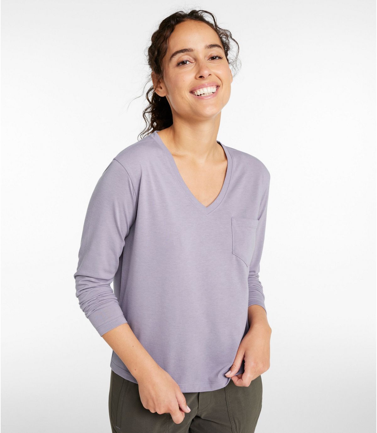 Women's Vista Camp V-Neck Pocket Tee, Long-Sleeve - US 9023