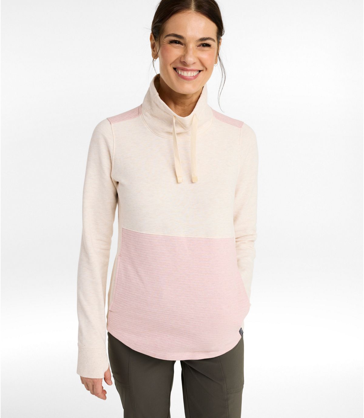 Women's Bean's Cozy Mixed Knits Pullover, Colorblock - US 8758