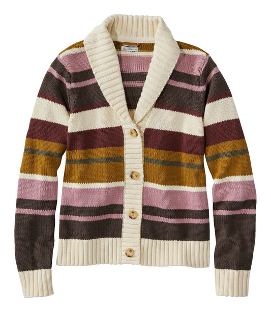 Women's Signature Original Cotton Sweater, Shawl Cardigan Stripe - US 5232