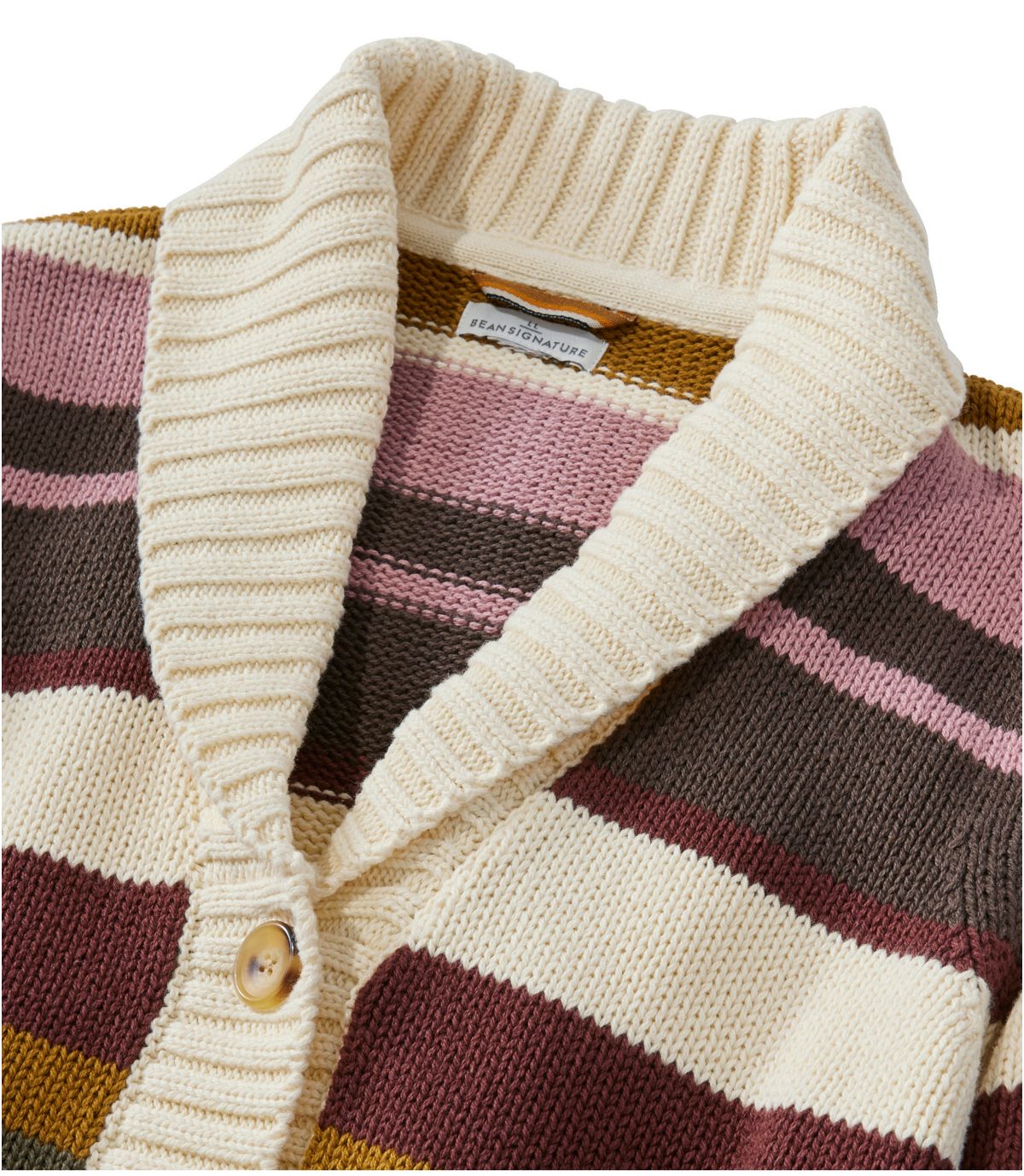 Women's Signature Original Cotton Sweater, Shawl Cardigan Stripe - US 5232