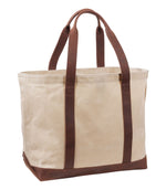 Leather-Trim Waxed Canvas Tote - US 5528