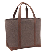 Leather-Trim Wool Tote - US 6488