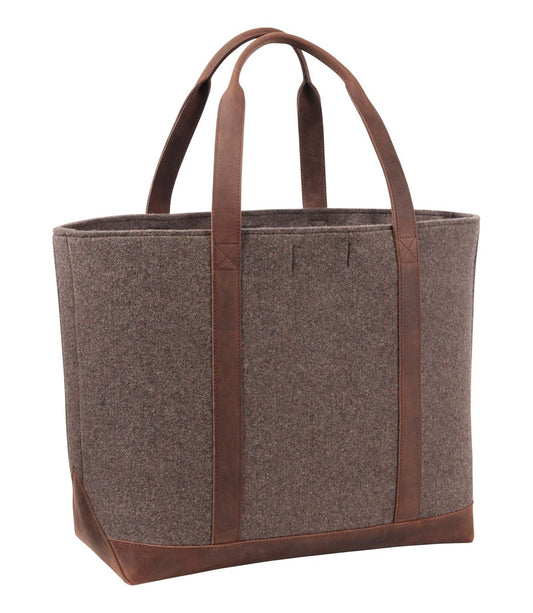 Leather-Trim Wool Tote - US 6488