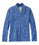 Women's Pima Cotton Tee, Shawl Long-Sleeve Print - US 7889