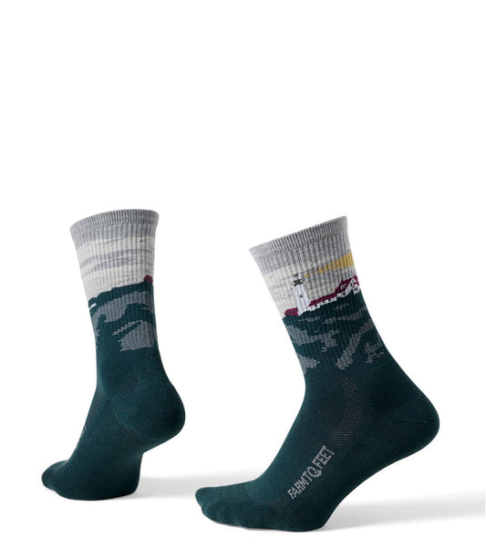 Adults' Farm to Feet Portland Headlight Lighthouse Light Cushion 3/4 Crew Socks - US 8154