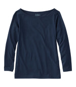 Women's Soft Stretch Supima-Blend Tee, Boatneck Bracelet-Sleeve - US 0540