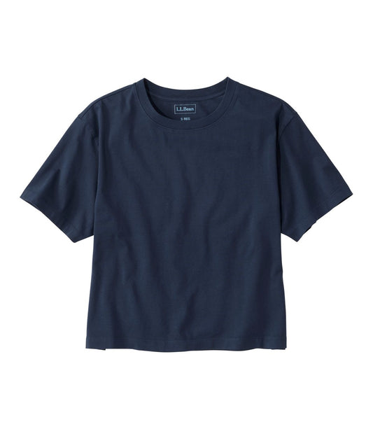 Women's Sunwashed Tee, Short-Sleeve Cropped Boxy Crewneck - US 0546