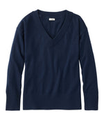 Women's Cotton/Cashmere Sweater, V-Neck - US 9736