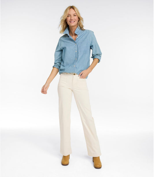 Women's Comfort Stretch Patch Pocket Pants, Mid-Rise Wide Straight-Leg Chino - US 0353