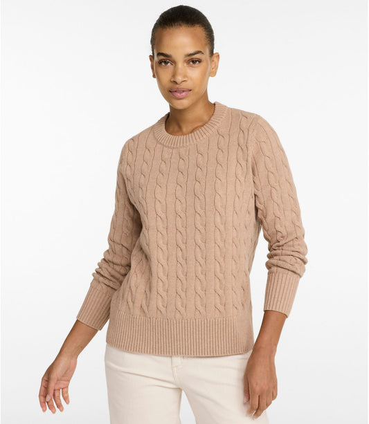 Women's The Original Double L® Sweater, Cable Crewneck - US 2377