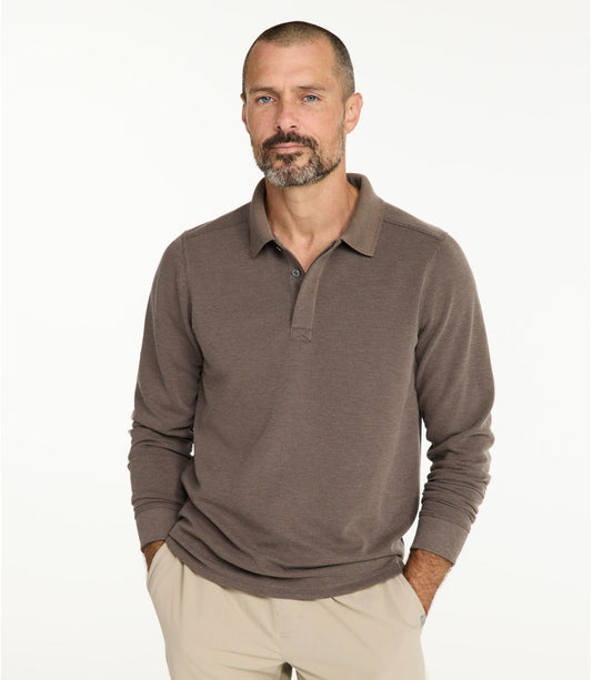 Men's Mountainside Micro Waffle Polo, Long-Sleeve - US 8728