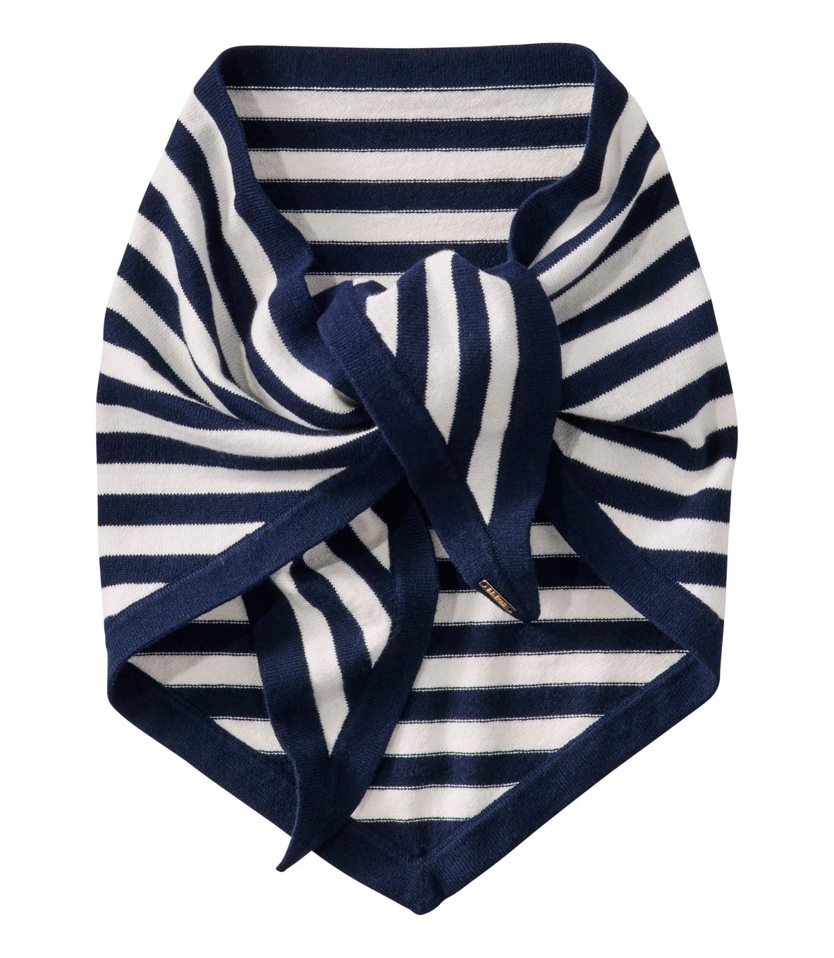 Women's Cotton/Cashmere Knit Triangle Scarf, Striped - US 5066