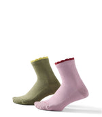 Women's Scalloped Edge Micro Crew Socks, 2-Pack - US 2018