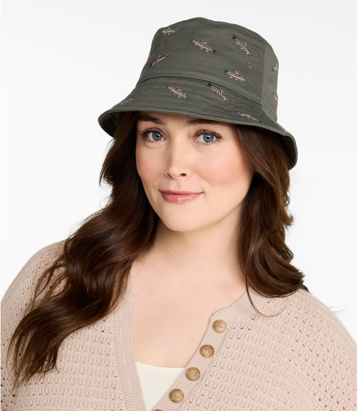 Adults' Cotton Motif Bucket Hat - US 9842