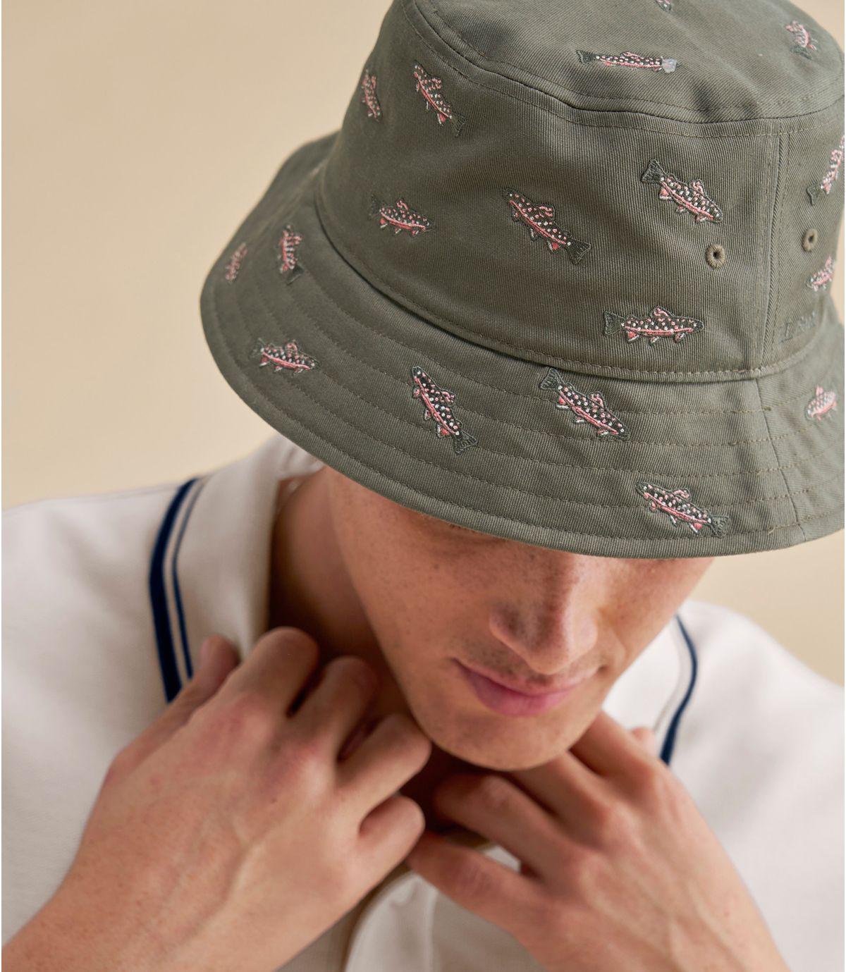 Adults' Cotton Motif Bucket Hat - US 9842