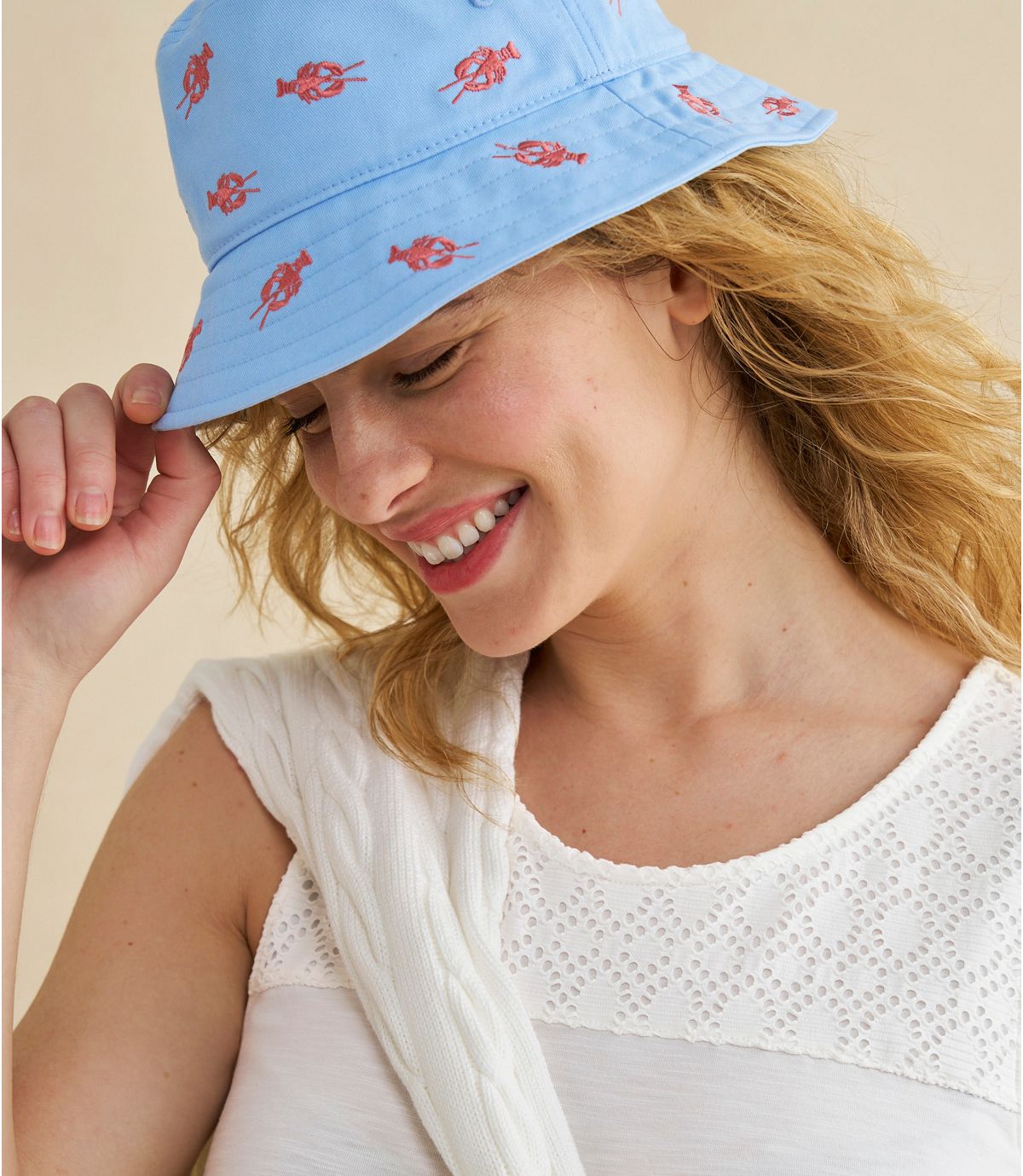 Adults' Cotton Motif Bucket Hat - US 9842