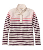 Women's Peaks Island Button Mockneck, Stripe - US 7656