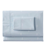 Sunwashed Percale Sheet Collection, Stamped Leaf Print - US 7028