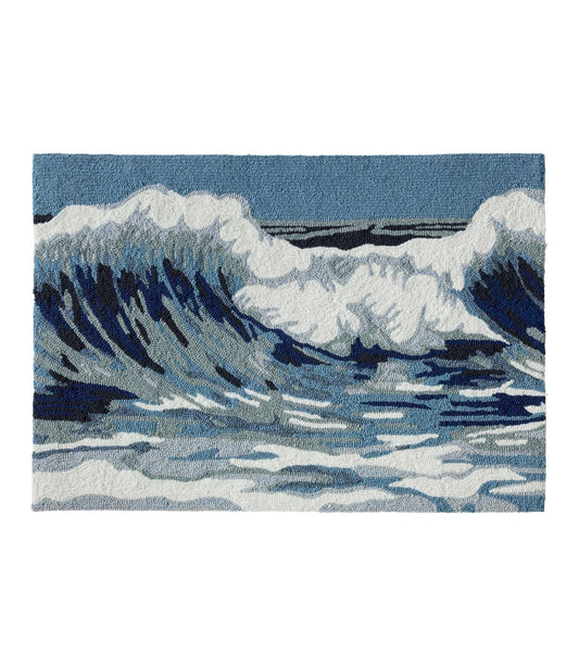 Indoor/Outdoor Vacationland Rug, Ocean Waves - US 1331
