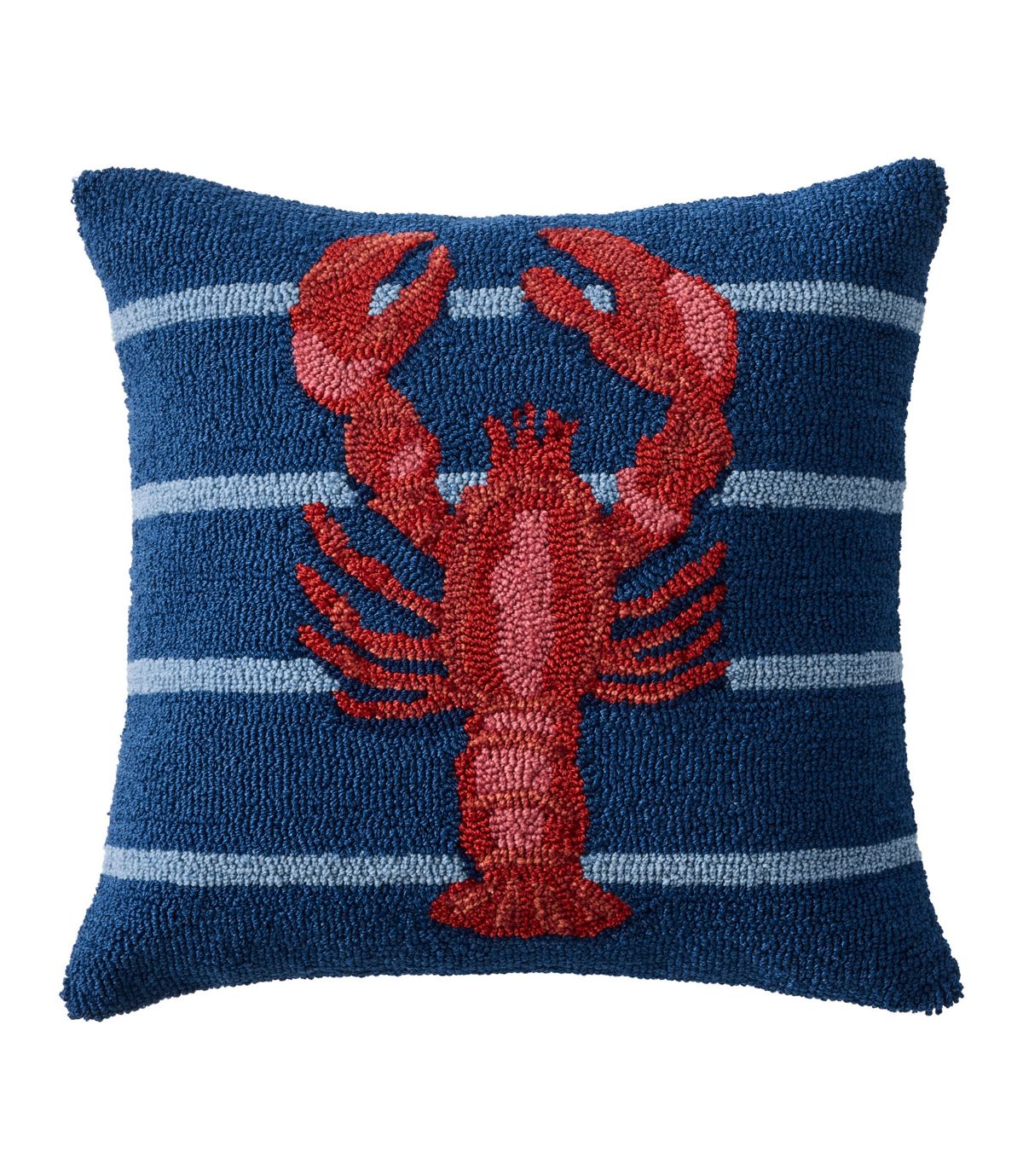 Indoor/Outdoor Hooked Pillow, 18x18 Lobster - US 3381
