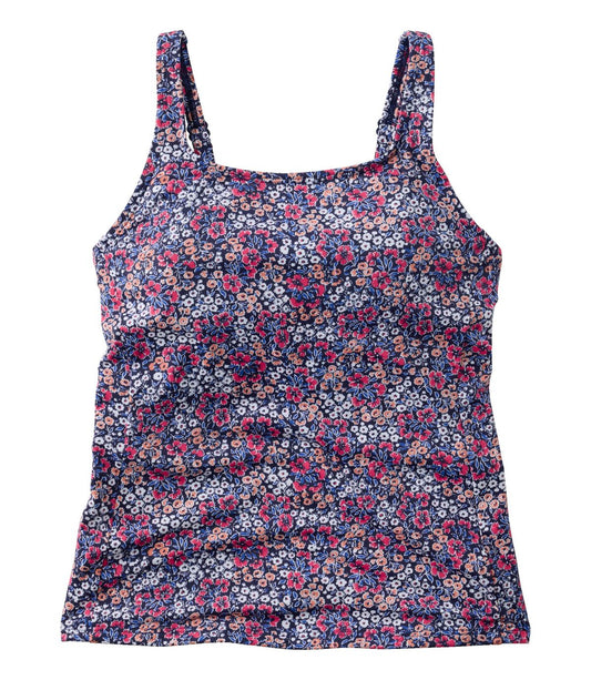 Women's L.L.Bean Coastal Essential Scoop Tankini Top, Print - US 3132