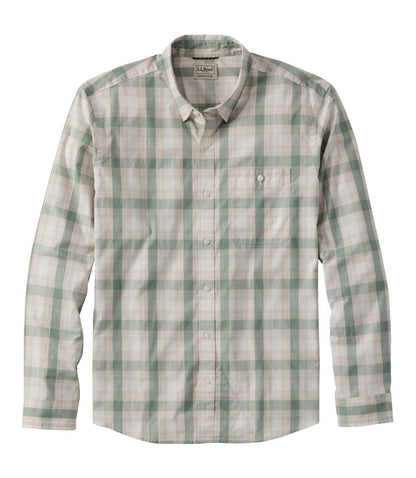 Men's Comfort Stretch Performance® Chambray Shirt, Long-Sleeve, Slightly Fitted Untucked Fit, Plaid - US 4128
