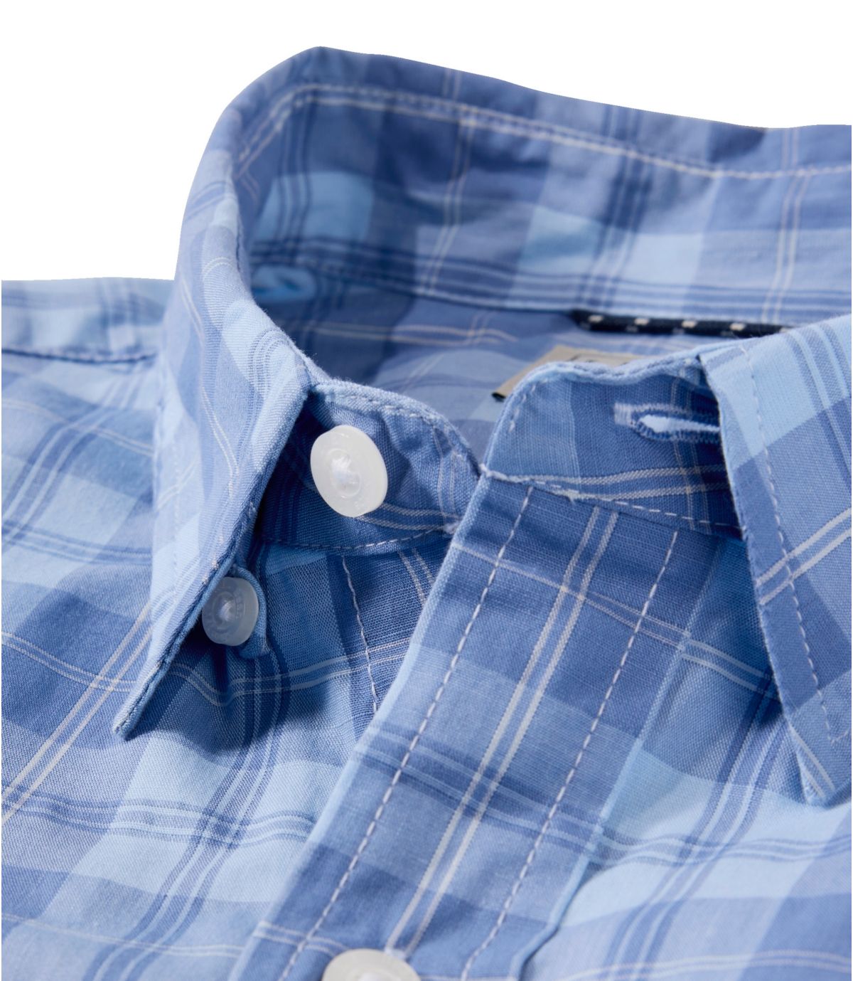Men's Comfort Stretch Performance® Chambray Shirt, Long-Sleeve, Slightly Fitted Untucked Fit, Plaid - US 4128